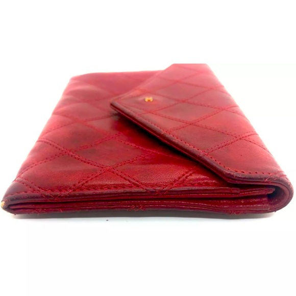 Chanel Lambskin Deep Red Wallet, dust bag and box - Picture 6 of 10